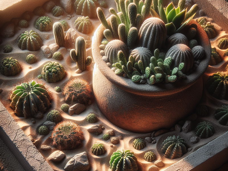 Cactos em solo arenoso